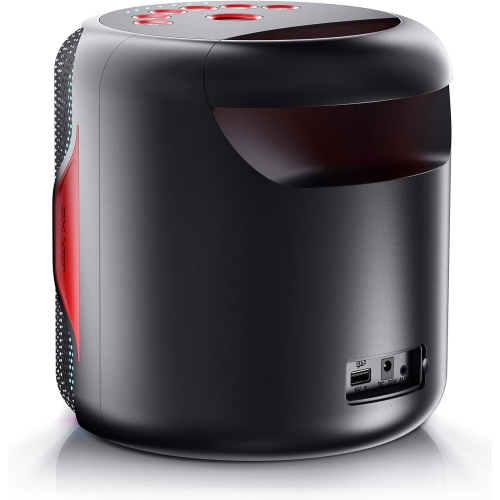 Waterproof Portable Party Speaker with Built-in Rechargeable Battery, Flashing Disco Lights, Bluetooth