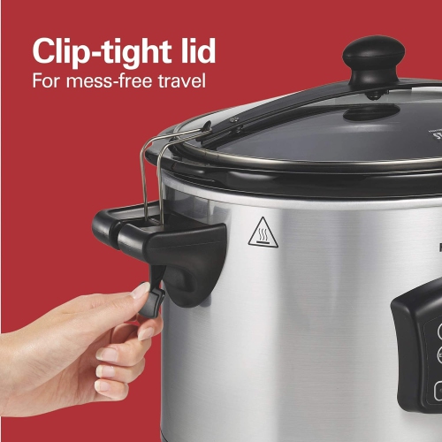 Mijoteuse numérique programmable portative de 6 pte Set & Forget de Hamilton Beach avec sonde de température et réglage de décongélation, mijoteuse