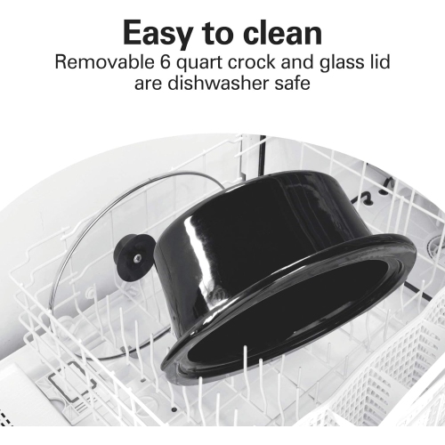Mijoteuse numérique programmable portative de 6 pte Set & Forget de Hamilton Beach avec sonde de température et réglage de décongélation, mijoteuse