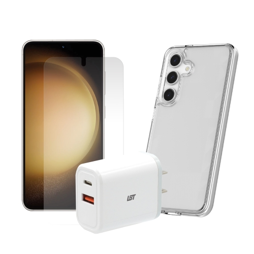 LBT Bundle: TUFF8 Clear Case, Tempered Glass, 30W PD Charger for Samsung Galaxy S24+