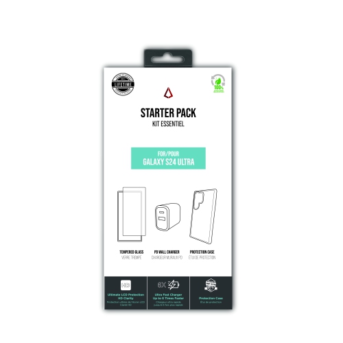 LBT Bundle: TUFF8 Clear Case, Tempered Glass, 30W PD Charger for Samsung Galaxy S24 Ultra