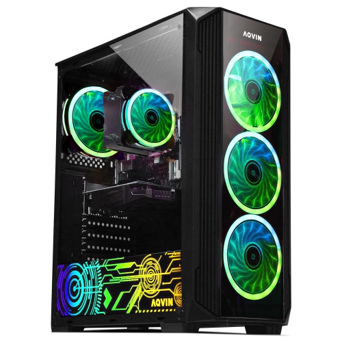 AQVIN ZForce Gaming PC Windows 11 Pro Desktop Computer | 24-inch Curved Gaming Monitor | NVIDIA Graphics RTX 3050 6GB| Intel Core i7 Processor | 32GB