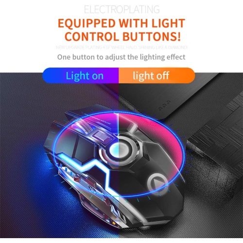 ErgoBeam Wireless Rechargeable Gaming Mouse Mice Souris, RGB Backlit 7 Buttons 1600DPI for PC Gamer Laptop Desktop Chromebook Mac