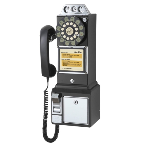 RYAN BRO S. Retro 1950's Payphone With Coin Bank （Black）