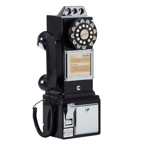 Ryan Bros. Retro 1950's Payphone with Coin Bank （Black）