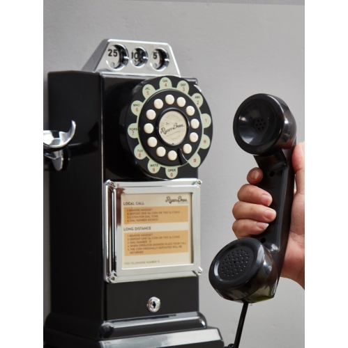 Ryan Bros. Retro 1950's Payphone with Coin Bank （Black）