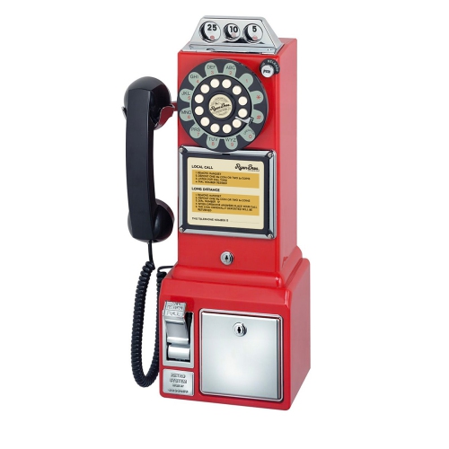 Ryan Bros. Retro 1950's Payphone with Coin Bank