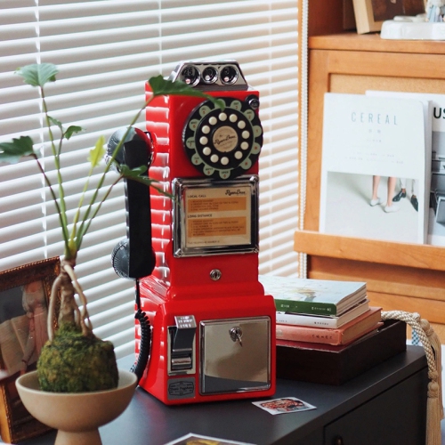 Ryan Bros. Retro 1950's Payphone with Coin Bank