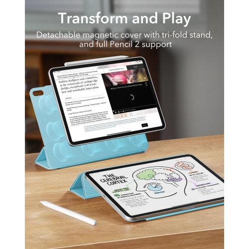 Étui iPad Air de 11 po, étui iPad Air de 5th/4th génération (2022/2020), étui magnétique puissant de 10,9 po, compatible avec le stylet Pencil