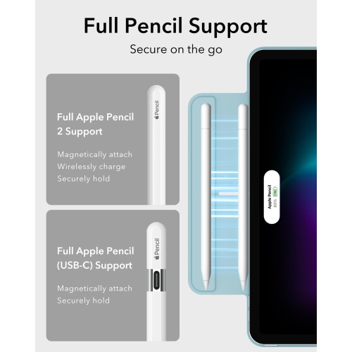 Étui iPad Air de 11 po, étui iPad Air de 5th/4th génération (2022/2020), étui magnétique puissant de 10,9 po, compatible avec le stylet Pencil