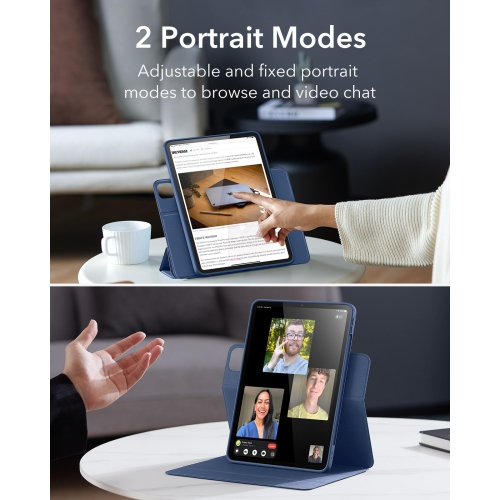 iPad Pro 13 Case, iPad Pro 13 Inch Case with Pencil Holder, Removable Magnetic Cover, Vertical Stand, Fully Supports Pencil Pro/USB-C, Rebound 360