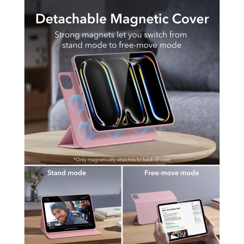 iPad Pro 13 Case, iPad Pro 13 Inch Case with Pencil Holder, Removable Magnetic Cover, Vertical Stand, Fully Supports Pencil Pro/USB-C, Rebound 360