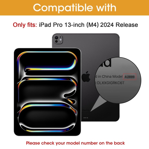ProCase for iPad Pro 13 Inch Case 2024, 2024 iPad M4 13 Case Smart Folio 13" iPad Pro 2024 Case, Slim Stand Hard Shell Back 2024 13-inch iPad Pro