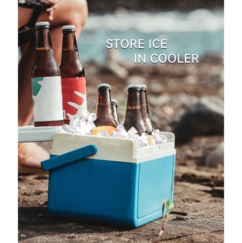 Machine à glaçons portative ECozy - 9pcs glaçons en 6 minutes, sortie quotidienne 26 lb, autonettoyage avec sacs à glaçons, cuillère et panier -