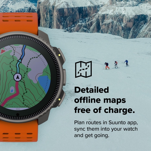 SUUNTO Vertical: Adventure GPS Solar Charging Watch, Large Screen, Offline Maps - Titanium/Black