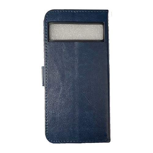 TopSave Leather Folio Flip Wallet w/Magnetic Clip Card Slot Holder Case For Google Pixel 8A 6.1", Navy Blue