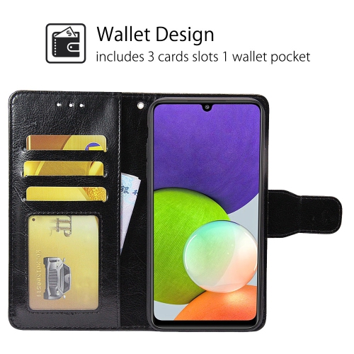 TopSave Leather Folio Flip Wallet w/Magnetic Clip Card Slot Holder Case For Motorola Moto G 5G(2024) 6.6", Black