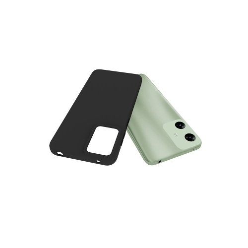 TopSave Soft Gel Rubber Matt Back TPU w/Glossy Bumper Case For Motorola Moto G 5G(2024) 6.6", Black