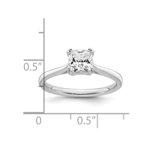 1.25 Carat IGI Certified Cushion-Cut Lab Grown Diamond Solitaire Engagement Ring in 14K White Gold