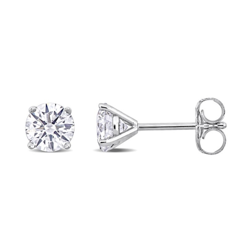 GEM AND HARMONY  1.00 Carat (Ctw Si1, G-H) Lab-Grown Diamond Solitaire Stud Earrings In 14K Gold In White