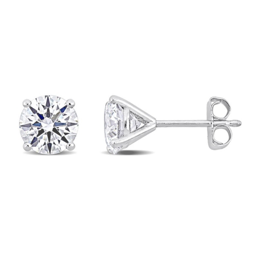 GEM AND HARMONY  2.00 Carat (Ctw Vvs2, G-H) Lab-Grown Diamond Solitaire Stud Earrings In In Platinum