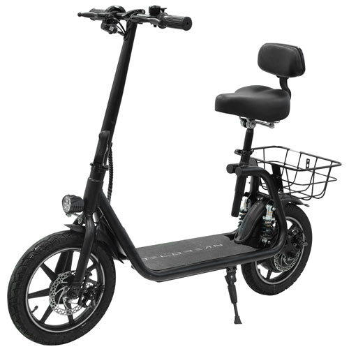 Delorean 14" Seated Folding Electric Scooter - Black