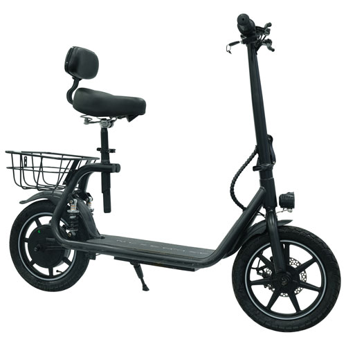Delorean 14" Seated Folding Electric Scooter - Black