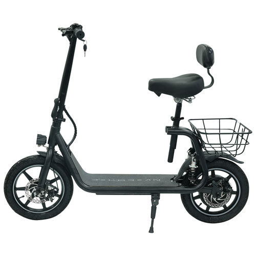 Delorean 14" Seated Folding Electric Scooter - Black