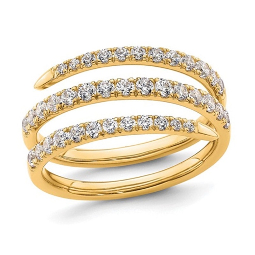 GEM AND HARMONY  4/5 Carat (Ctw Vs2-Vs1, D-E-F) Lab-Grown Diamond Band Ring In 14K Gold (Size 7) In Yellow