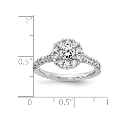 Bague de fiançailles halo en or blanc 14K ct avec diamant d'1,00 carat cultivé en laboratoire