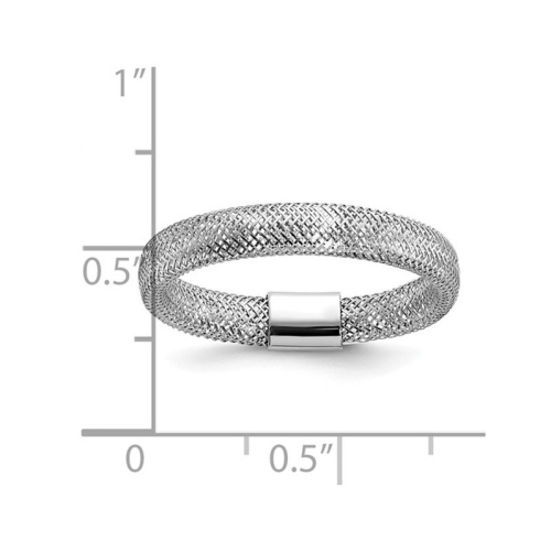 14K White Gold Mesh Stretch Ring Band