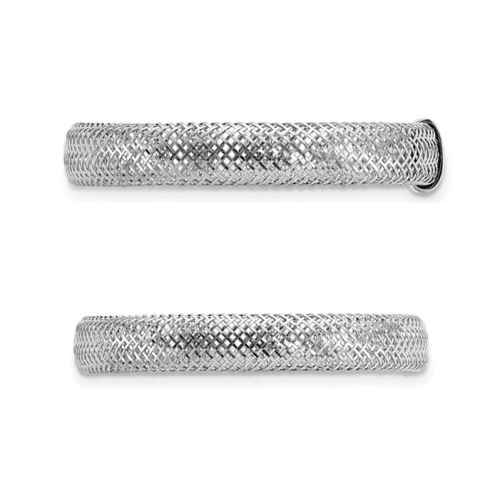 14K White Gold Mesh Stretch Ring Band