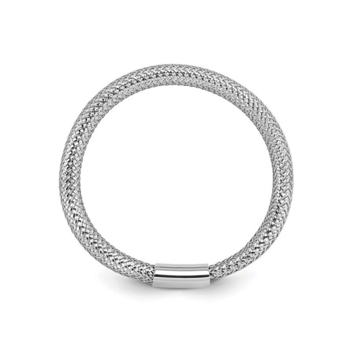 14K White Gold Mesh Stretch Ring Band