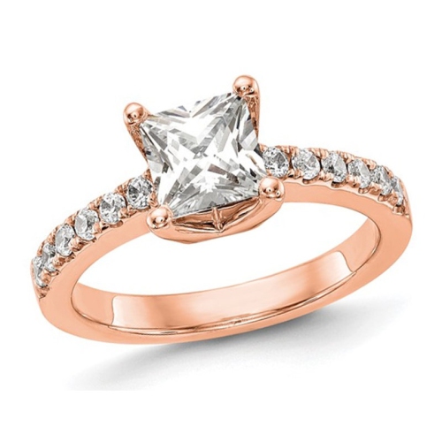 GEM AND HARMONY  1.90 Carat (Ctw Vs2, D-E-F) Certified Princess Lab-Grown Diamond Engagement Ring 14K Gold In Yellow