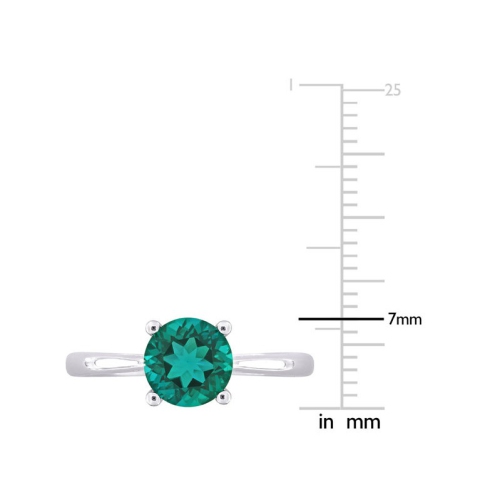1.15 Carat Lab-Created Green Emerald Ring in Sterling Silver