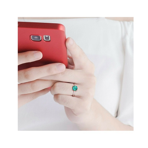 1.15 Carat Lab-Created Green Emerald Ring in Sterling Silver