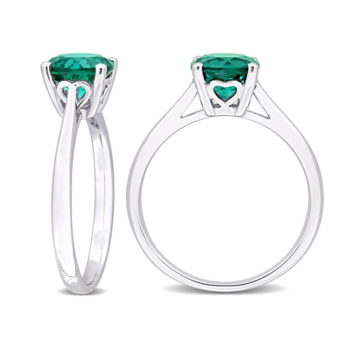 1.15 Carat Lab-Created Green Emerald Ring in Sterling Silver