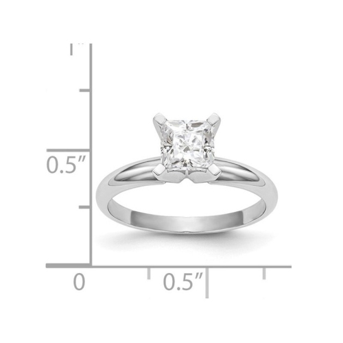 1.25 Carat GCAL Certified Princess-Cut Lab-Grown Diamond Engagement Ring 14K White Gold