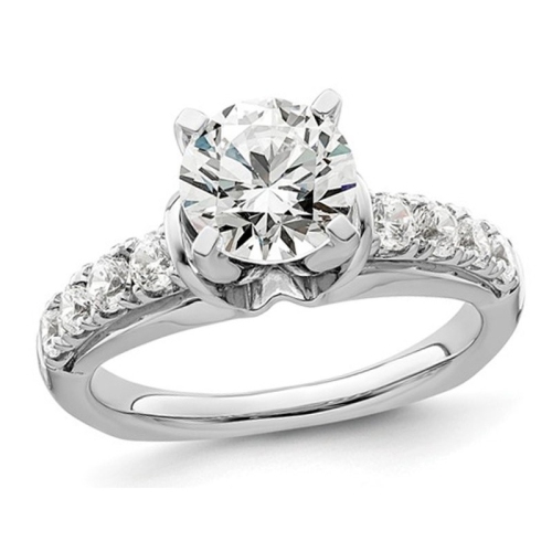 GEM AND HARMONY  2.00 Carat (Ctw Vs2, D-E-F) Igi Certified Round Lab-Grown Diamond Engagement Ring 14K Gold In White