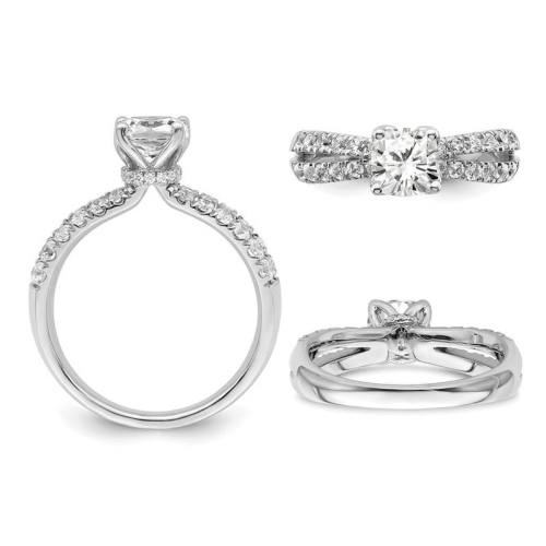 1.80 Carat Certified Cushion-Cut Lab Grown Diamond Engagement Ring in 14K White Gold