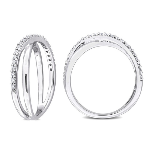 1/4 Carat Lab-Created Moissanite Criss Cross Ring in Sterling Silver