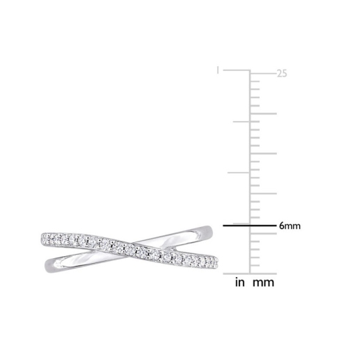 1/4 Carat Lab-Created Moissanite Criss Cross Ring in Sterling Silver