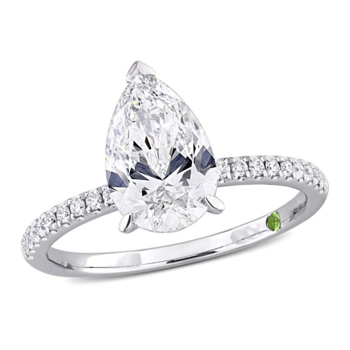GEM AND HARMONY  2.16 Carat (Ctw Vs1-Vs2, G-H) Lab-Grown Diamond Pear-Cut Engagement Ring In 14K Gold In White