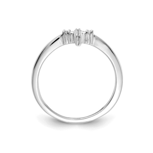 14K White Gold Cross Ring with Lab-Grown Accent Diamonds