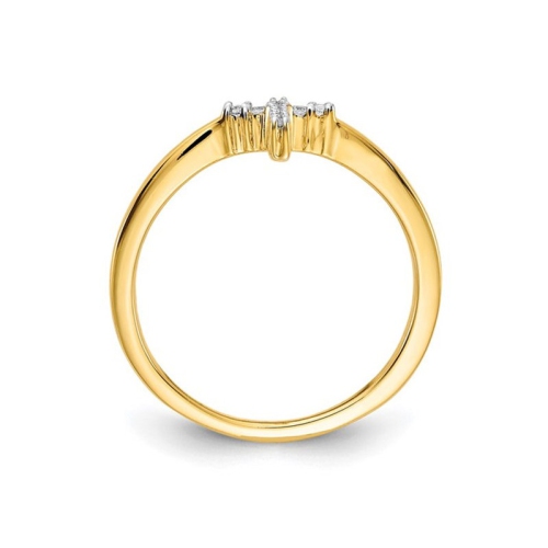 14K Yellow Gold Cross Ring with Lab-Grown Accent Diamonds