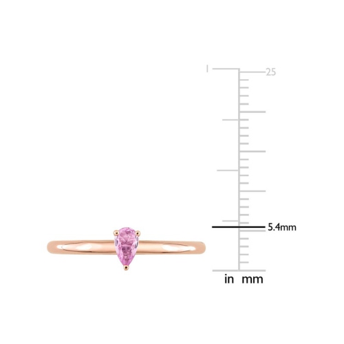Bague à saphir rose 1/4 carat en or rose 10K ct
