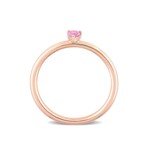 Bague à saphir rose 1/4 carat en or rose 10K ct