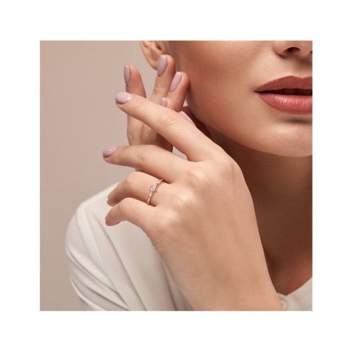 Bague à saphir rose 1/4 carat en or rose 10K ct