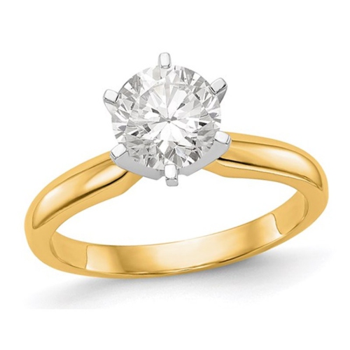 GEM AND HARMONY  1.25 Carat (Ctw Vs2, D-E-F) Igi Certified Round Lab-Grown Diamond Engagement Ring In 14K Gold In Yellow