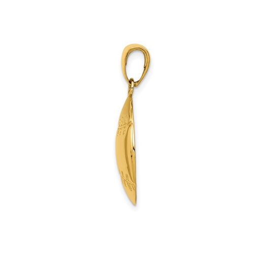 14K Yellow Gold Baseball Charm Pendant